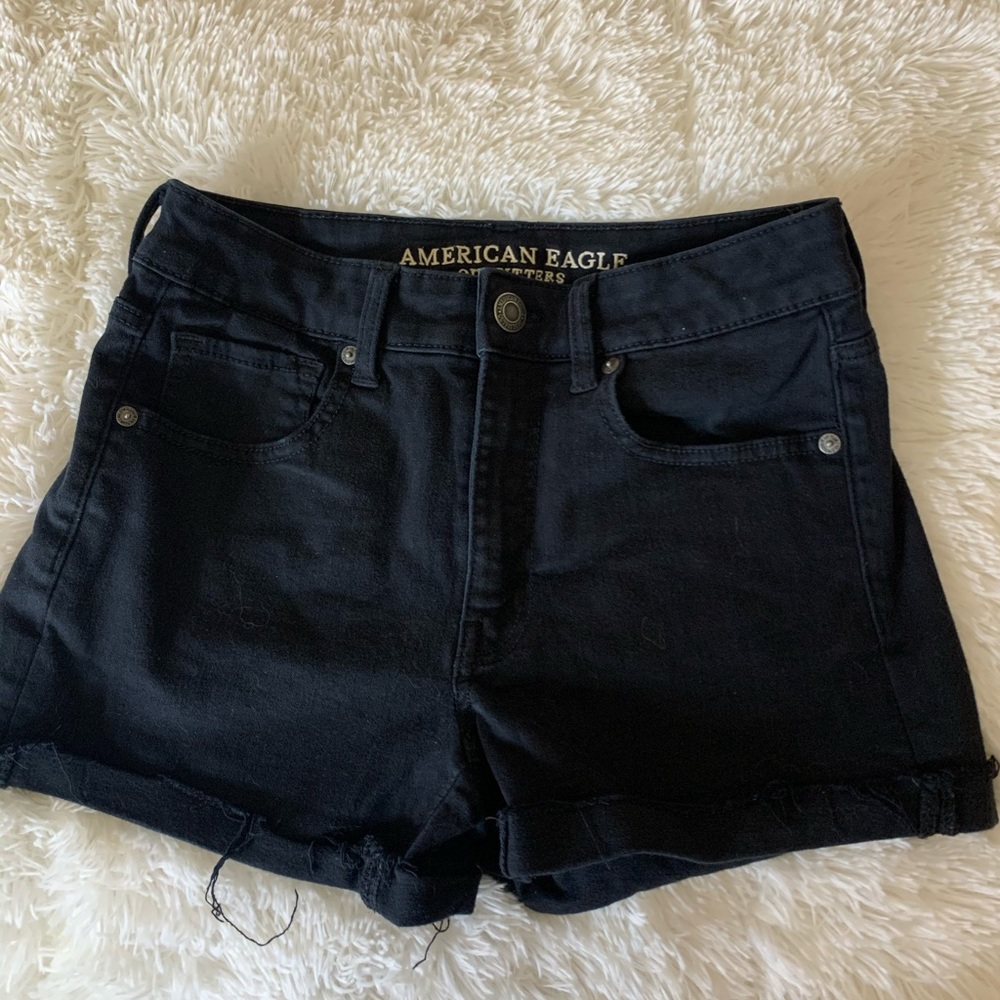 Black jean shorts